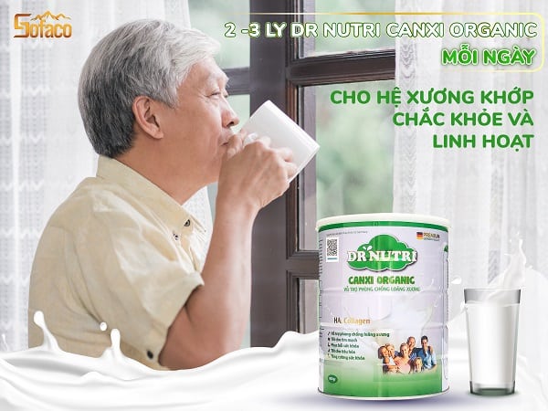 uống sữa bột canxi organic mỗi ngày cho hệ xương khớp chắc khỏe linh hoạt