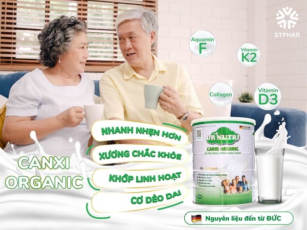 uống sữa bột canxi organic giúp xương chắc khỏe, khớp linh hoạt dẻo dai