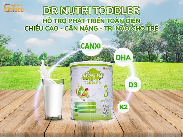 Sữa Bột Dr Nutri Toddler hỗ trợ phát triển chiều cao cân nặng và trí não cho trẻ